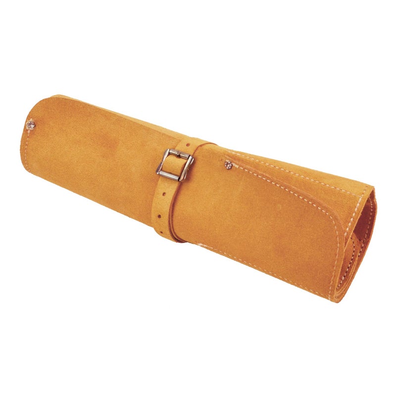 Faithfull Suede Leather Chisel Roll - 8 Pocket, Water Resistant & Compact Tool Organizer - Tan - Image 3
